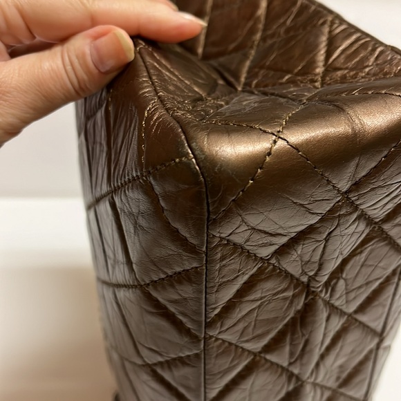 CHANEL Bronze Distressed Calfskin Bag - Picture 10 of 17